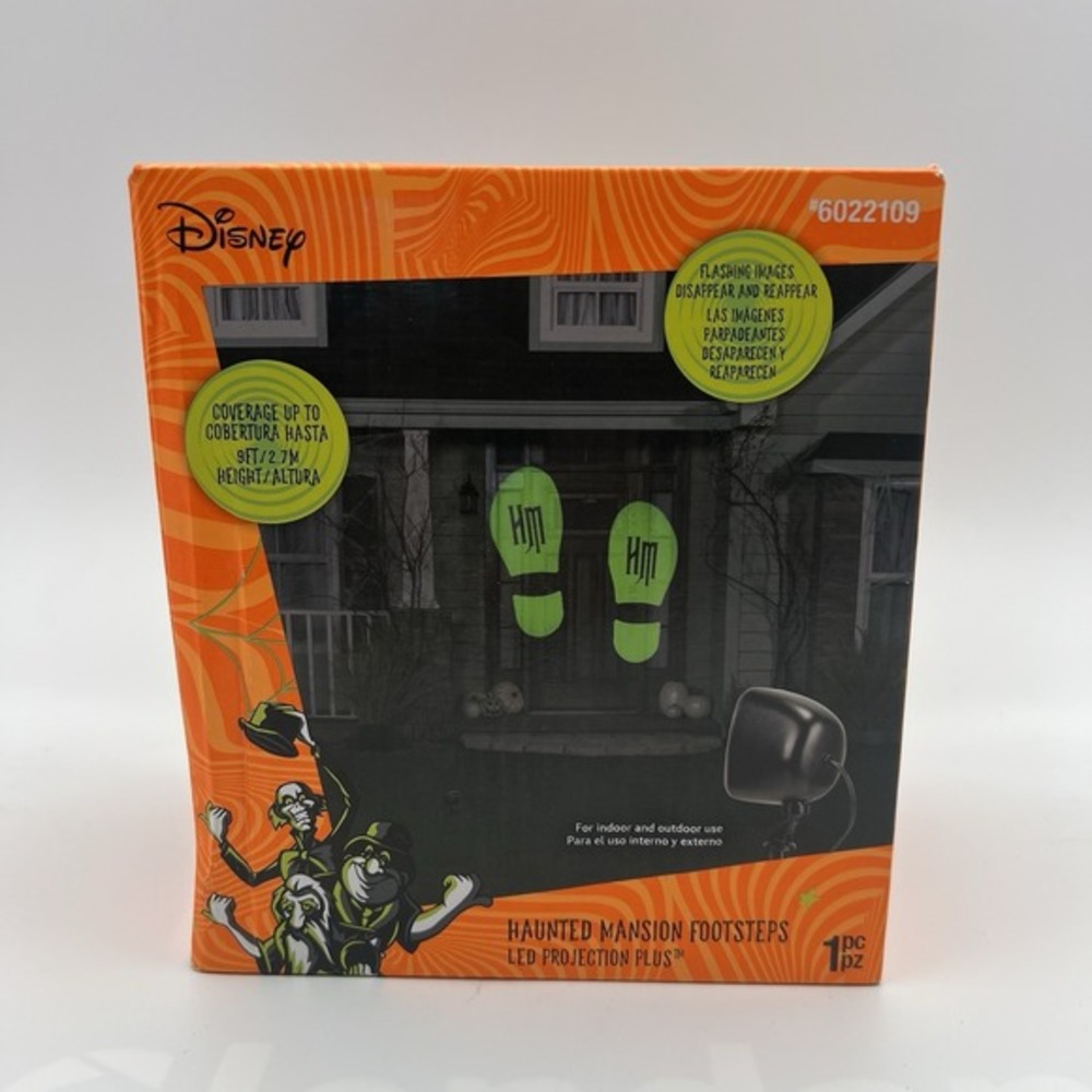 Disney Haunted Mansion LED Light Show Green Footsteps Projector Halloween NEW